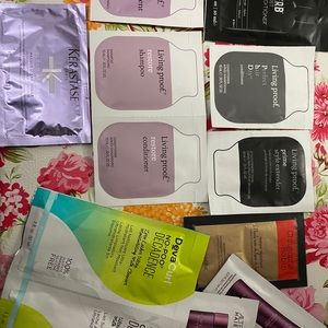 Assorted hair care samples